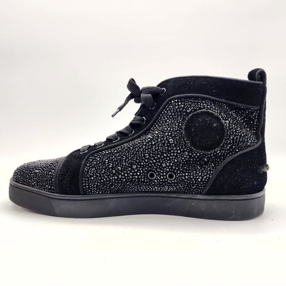 Christian Louboutin Louis Strass Swarovski High Top Sneakers Blk Men US 10/EU 43 - Picture 15 of 16